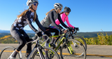 Image featuring cyclists wearing women's road cycling clothing.