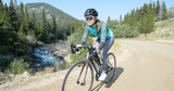 Cyclist wearing a cycling jacket for cold weather.